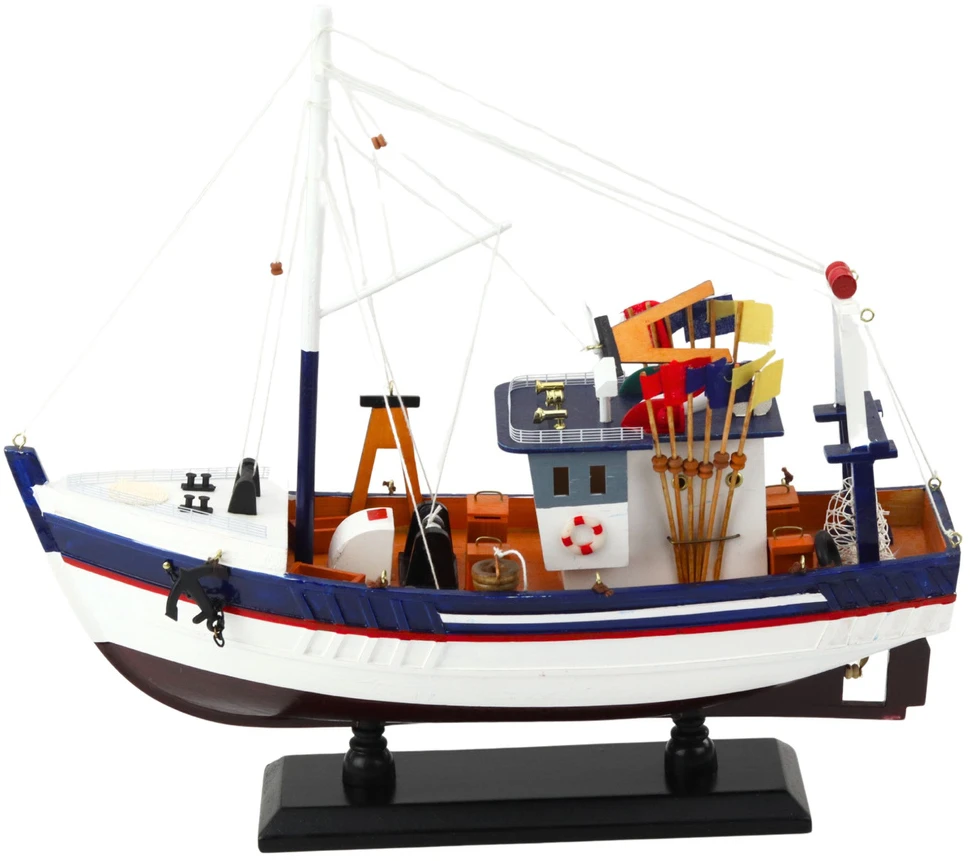 Dekoratyvinis žvejybos laivo modelis 37x34 cm