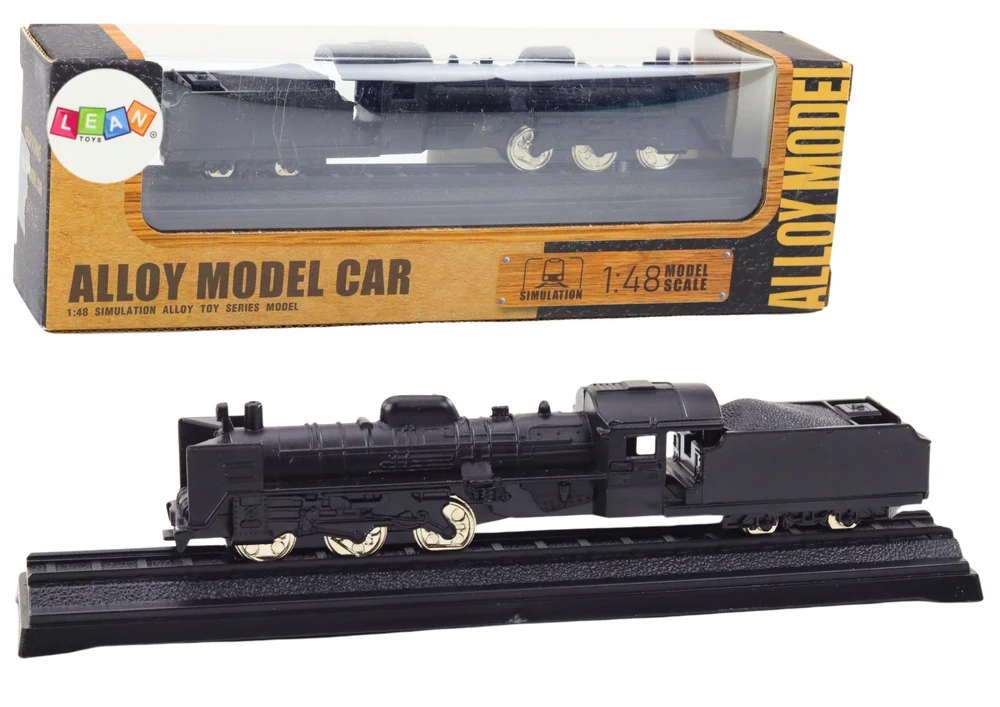 Lean Toys Kolekcinis traukinio modelis 1:48 metalinis juodas