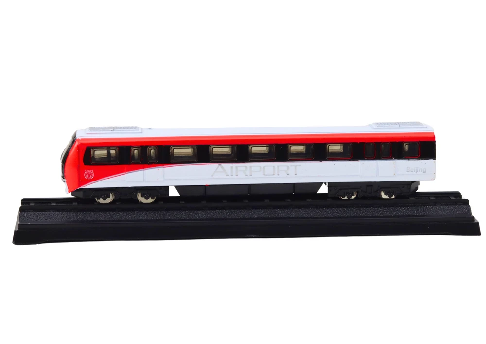 Lean Toys Kolekcinis traukinio modelis 1:48, raudonai baltas, metalinis