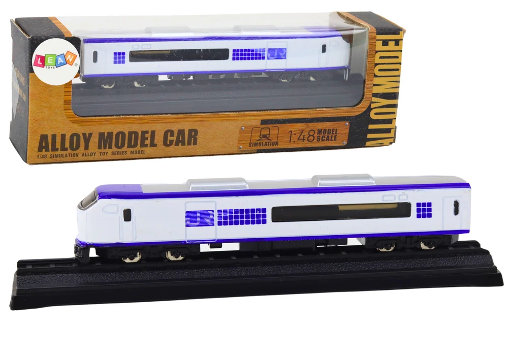 Lean Toys Kolekcinis modelinis geležinkelio vagonas 1:48, metalinis, baltai mėlynas