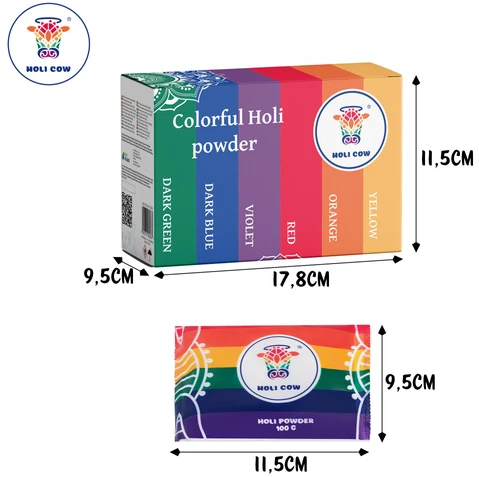 Holi spalvų miltelių rinkinys 6x100g Holi Cow 27335