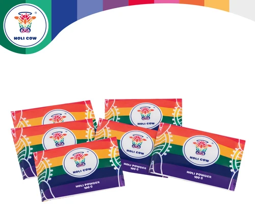 Holi spalvų miltelių rinkinys 6x100g Holi Cow 27335