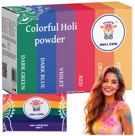 Holi spalvų miltelių rinkinys 6x100g Holi Cow 27335