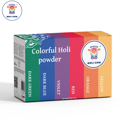 Holi spalvų miltelių rinkinys 6x100g Holi Cow 27335