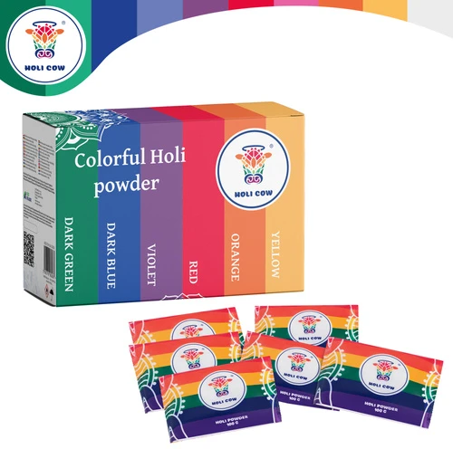 Holi spalvų miltelių rinkinys 6x100g Holi Cow 27335