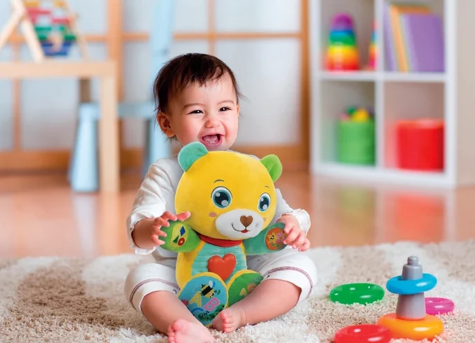 Kolorowy Spalvingas interaktyvus meškiukas Naktinukas lenkų kalba Clementonixa050939