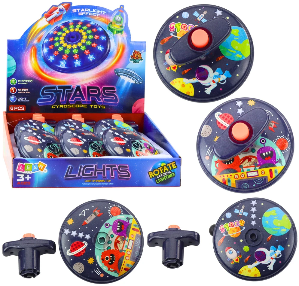 Lean Toys Šviečiantis erdvės diskas su šviesos ir garso efektais