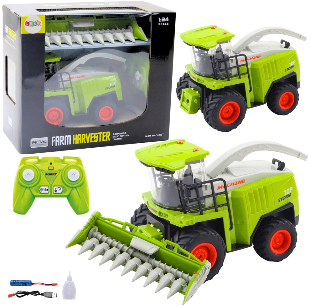Lean Toys Didelis nuotoliniu būdu valdomas kombainas RC 2.4G