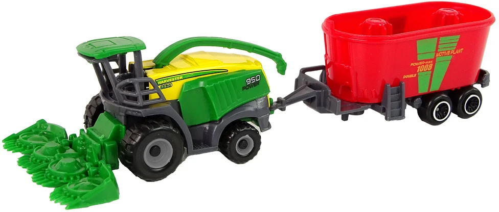Lean Toys Žaislinis kombainas su priekaba LeanToys