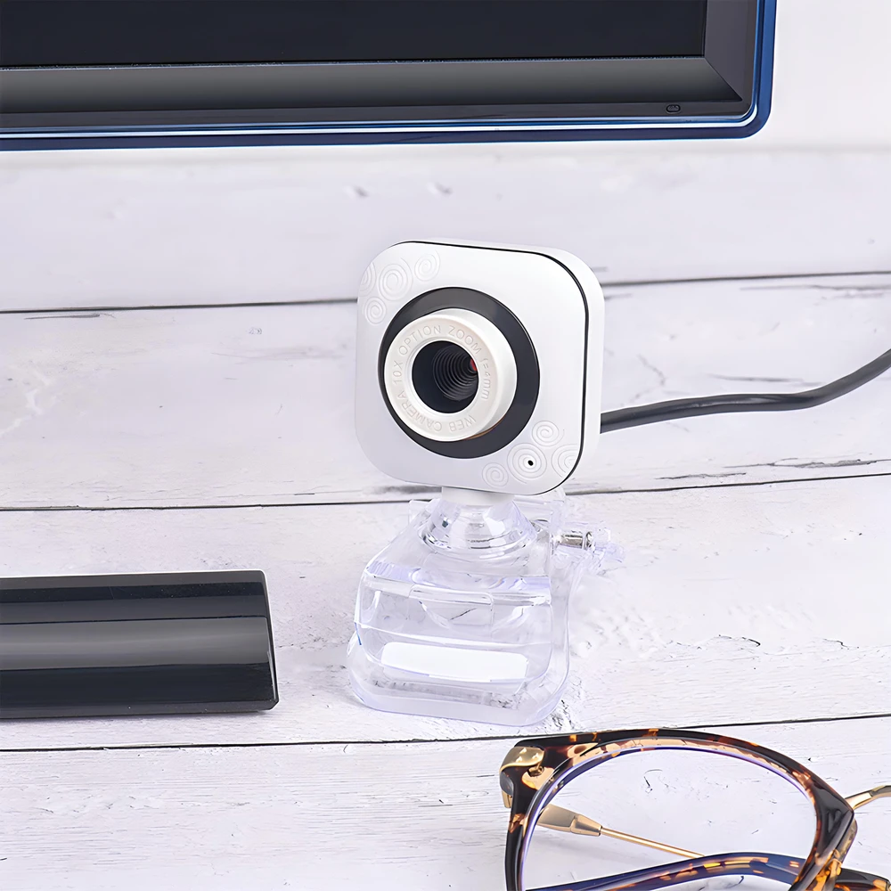 Kompiuterio internetinė kamera su segtuku, kamera pamokoms + USB mikrofonas