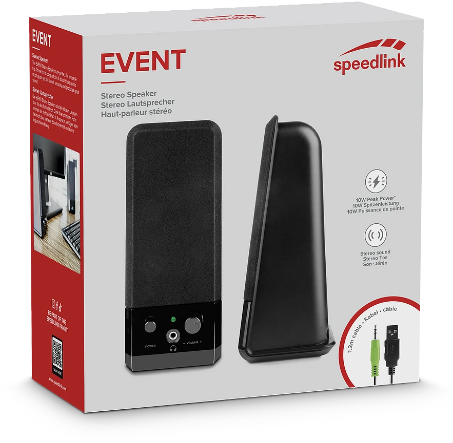 Kompiuterio kolonėlės „Speedlink“ – „Event“ USB maitinami stereo kompiuterio garsiakalbiai