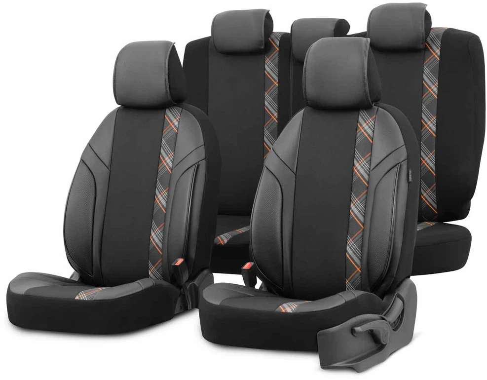 Amio Universalūs sėdynių užvalkalai OTOM, HORIZON - juoda / oranžinė