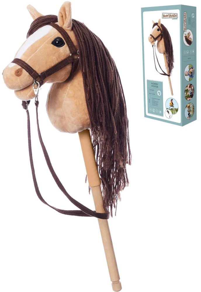 Tootiny Koń na kiju Hobby Horse HOPPIHORSE A4 smėlio spalva