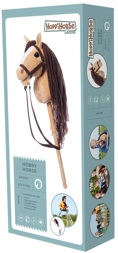 Tootiny Koń na kiju Hobby Horse HOPPIHORSE A4 smėlio spalva