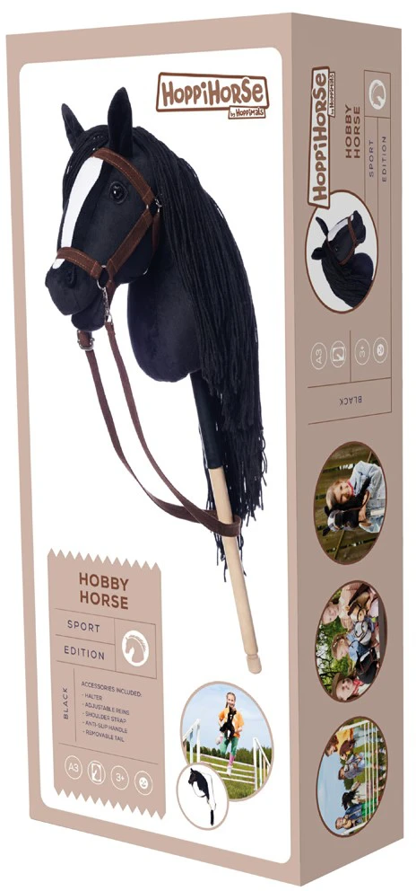Tootiny Koń na kiju Hobby Horse HOPPIHORSE A3 juoda
