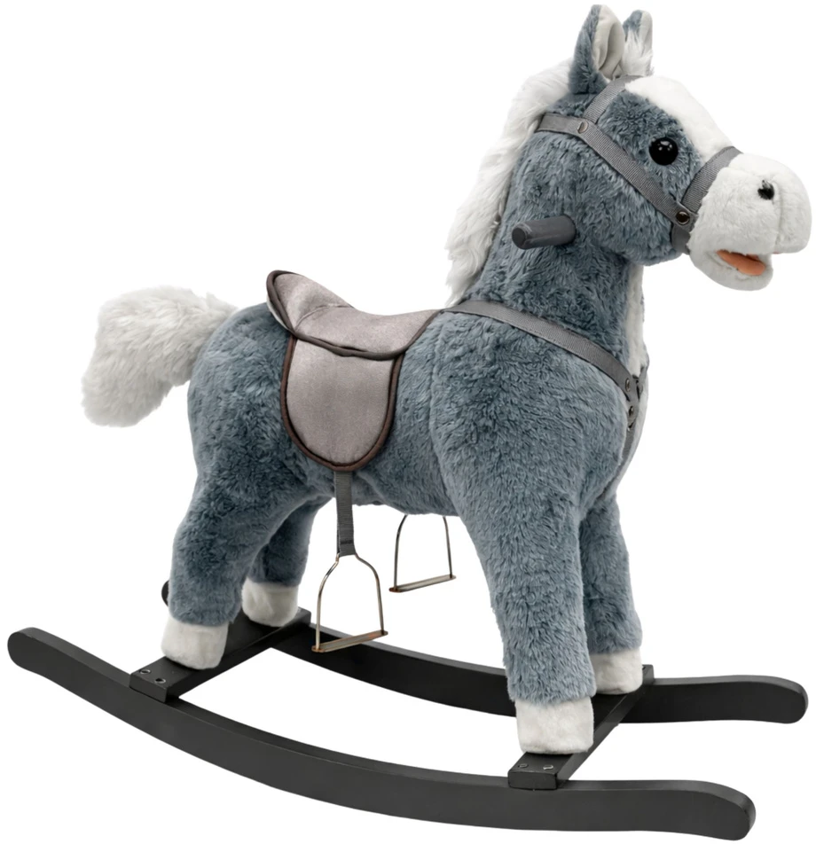 Lean Toys Supamasis arkliukas 74 cm, pilkas