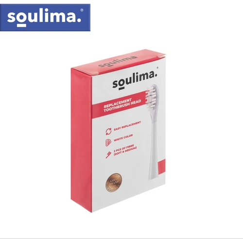 Baltas dantų šepetėlio galvutės, 2 vnt., Soulima 26929