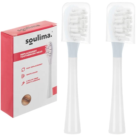 Baltas dantų šepetėlio galvutės, 2 vnt., Soulima 26929