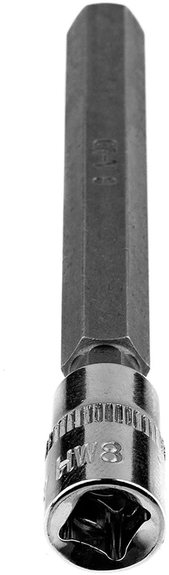 Końcówka H8 šešiakampis antgalis ant 1/4 colio lizdo, ilgas, 87 mm