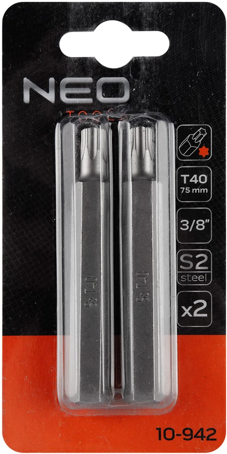 Końcówka Torx antgalis T40 x 75 mm, S2, 2 vnt.