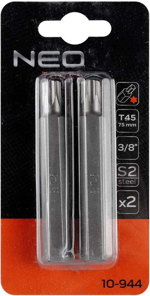 Końcówka Torx antgalis T45 x 75 mm, S2, 2 vnt.