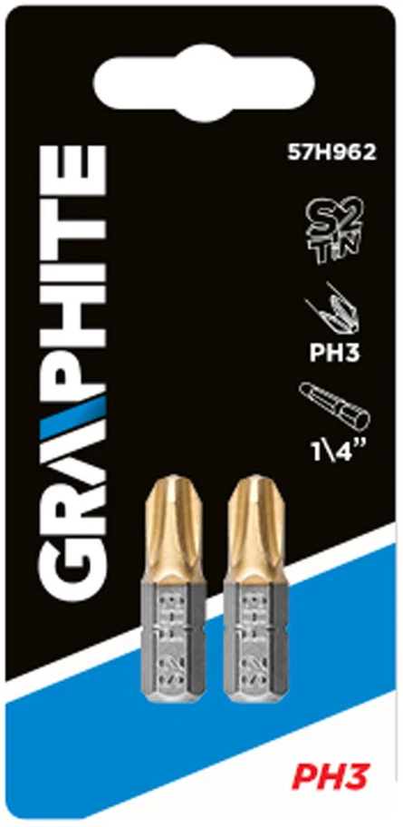 Graphite Atsuktuvo antgaliai PH3 x 25 mm, 2 vnt.