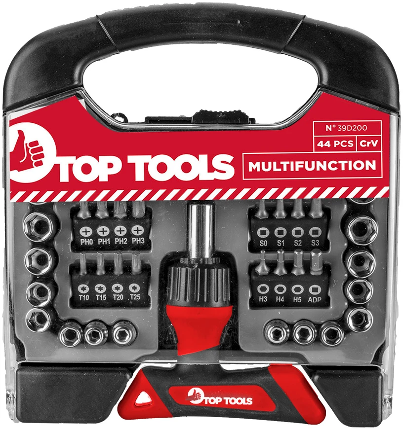 Top Tools Koncówki Atsuktuvo antgaliai su laikikliu, 44 vnt.