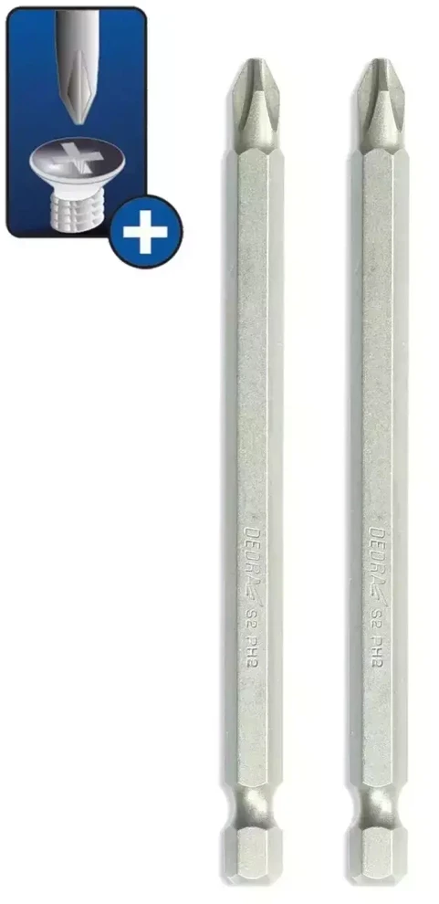 Dedra Atsuktuvo antgaliai Phillips PH2x100mm 2vnt blisteris