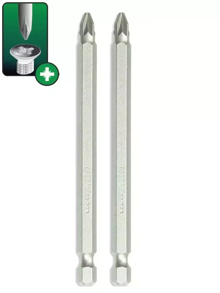 Dedra Atsuktuvo antgaliai Pozidriv PZ2x100mm 2vnt blisteris