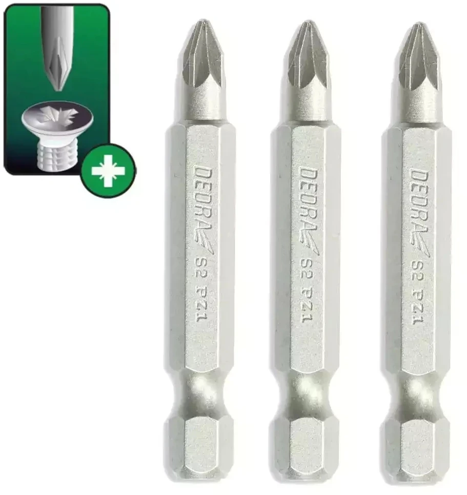 Dedra Atsuktuvo antgaliai Pozidriv PZ2x50mm 3vnt blisteris
