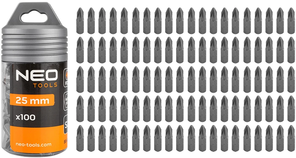 Koncówki PZ2 x 25 mm atsuktuvo antgaliai, 100 vnt.