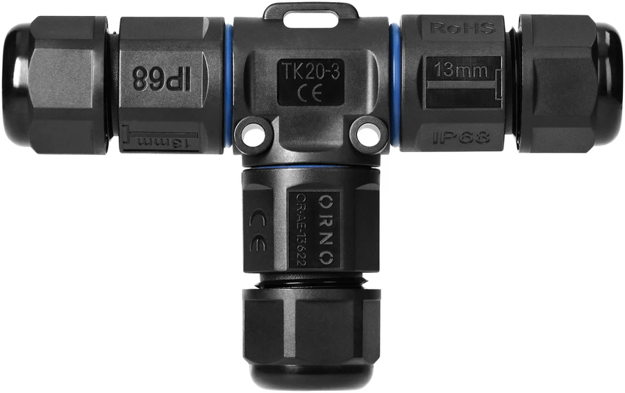 Orno Konektor Kabelio jungties T-šakas su greito prijungimo jungtimi IP68, 3x4mm2, 400V/16A