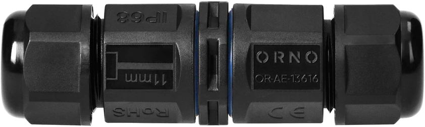 Orno Konektor Tiesus kabelio jungtis IP68, 2x4mm2, 400V/25A