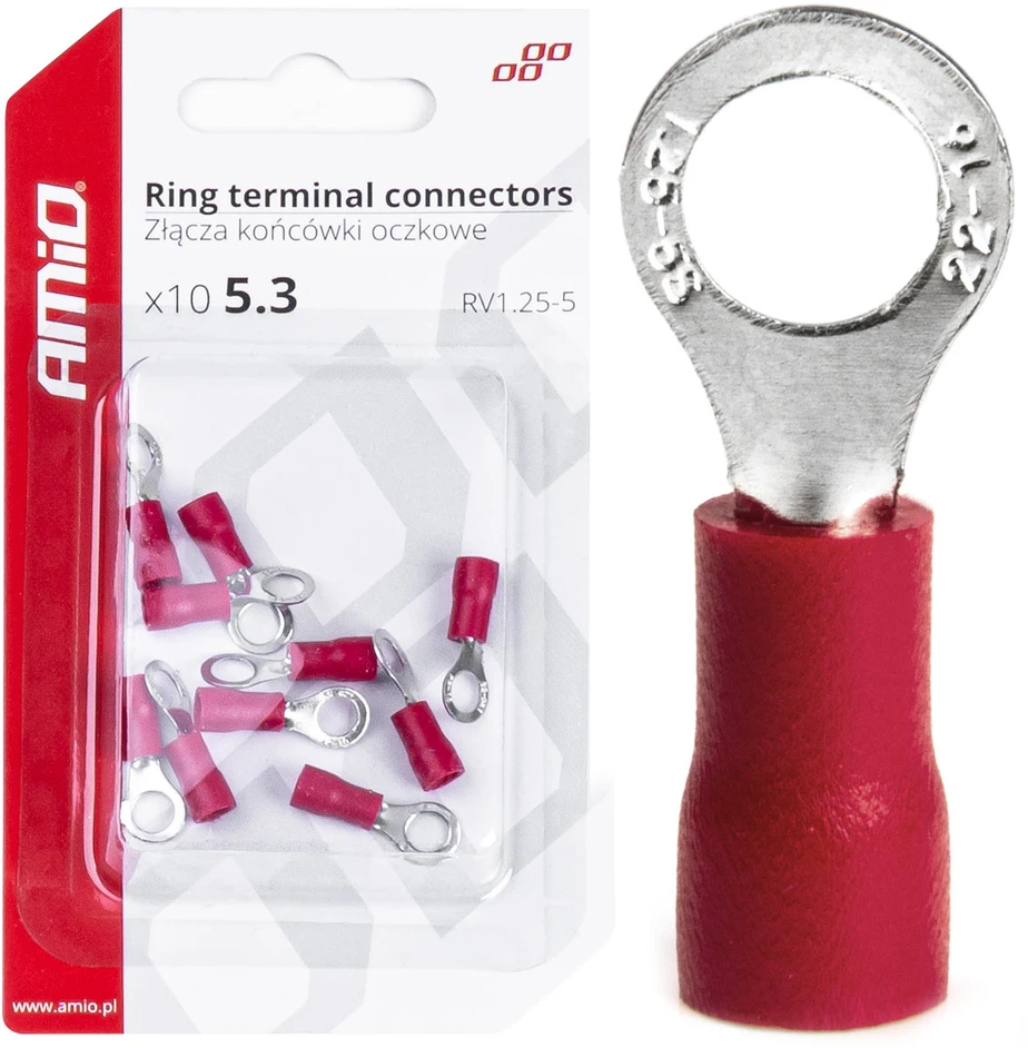 Jungtys, gnybtai, kilpelės, 5,3 mm, 10 vnt., amio-03077