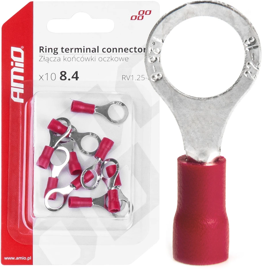 Jungtys, gnybtai, kilpelės, 8,4 mm, 10 vnt., amio-03079