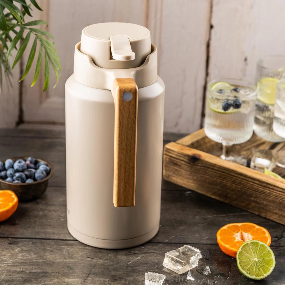 Konferencinis termosas, 2 l, 304 plienas, be BPA, smėlio spalvos, klausberg, kb-9014