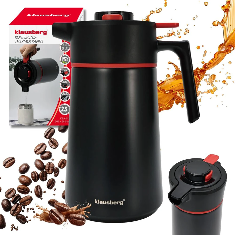Konferencinis termosas 2,5 l, 304 plienas, be BPA, Klausberg, kb-9013