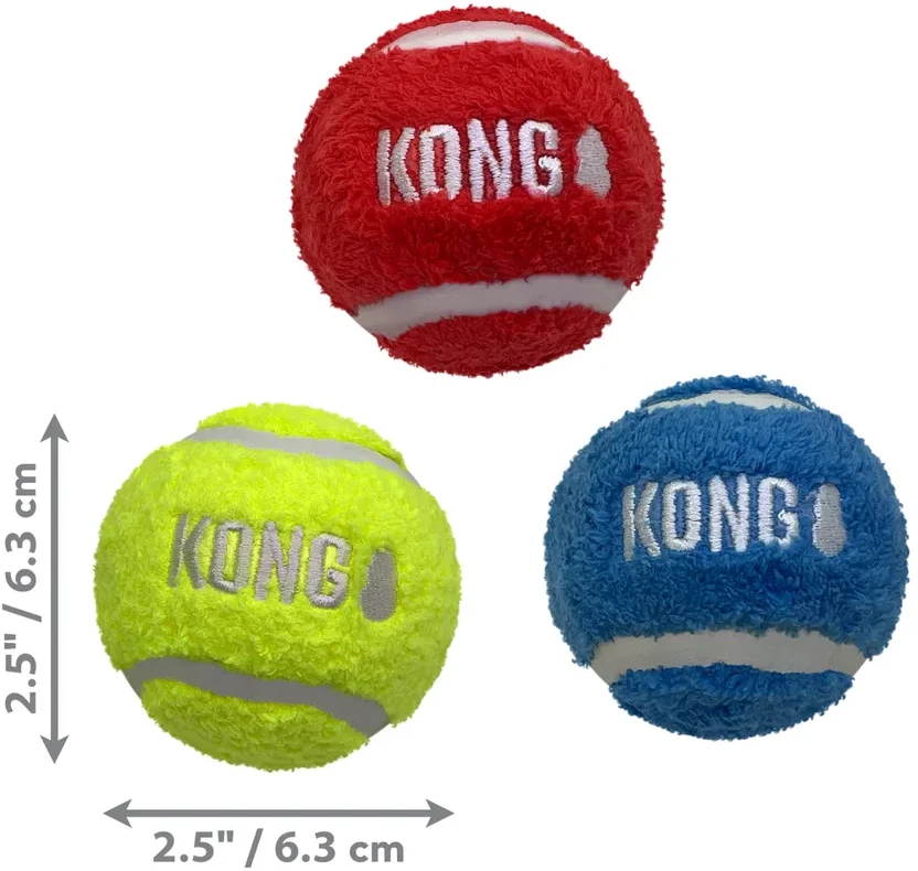KONG - Sport Softies kamuoliukai - M - 3 vnt. pakuotėje - 6,5 cm
