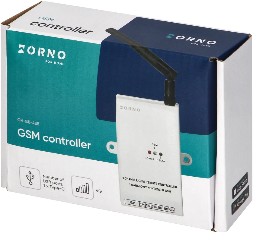 Orno Kontroler GSM vartų valdiklis su USB prievadu, 4G
