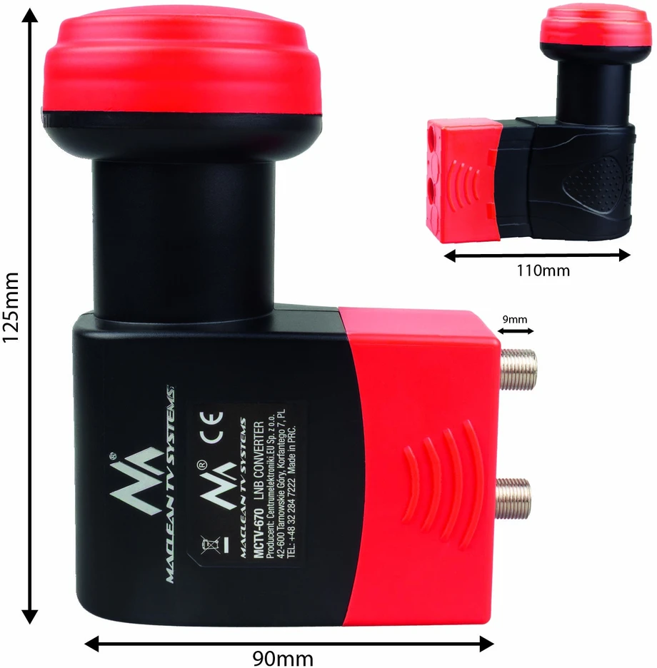 MACLEAN MCTV-670 Maclean MCTV-670 TWIN 2 imtuvas LNB 0,1dB jungiklis High Gain