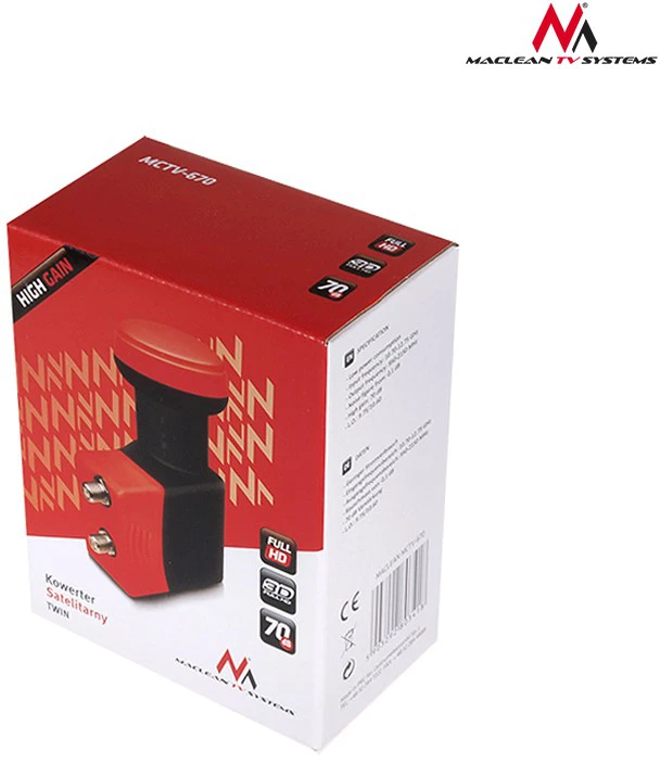 MACLEAN MCTV-670 Maclean MCTV-670 TWIN 2 imtuvas LNB 0,1dB jungiklis High Gain