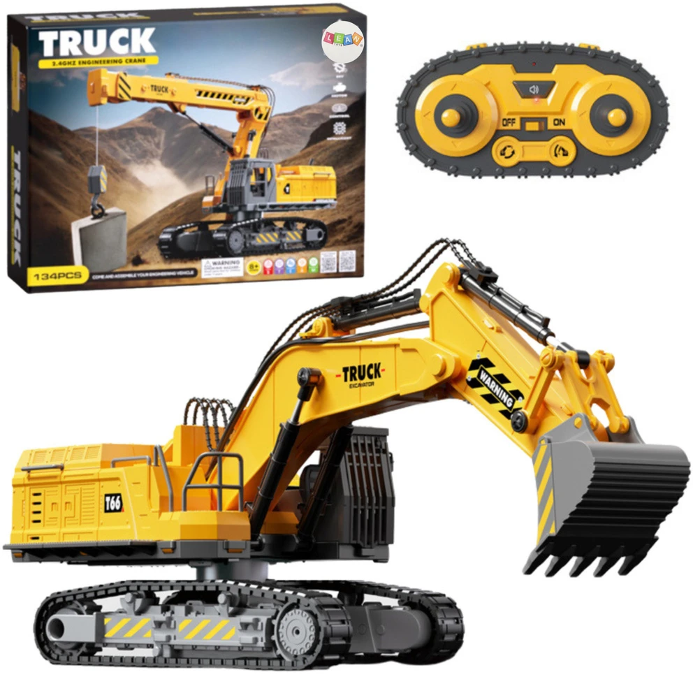 Lean Toys Nuotoliniu būdu valdomas ekskavatorius 133 dalys RC