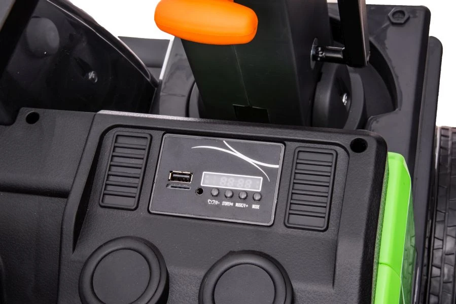 Lean Cars Vienvietis akumuliatorinis eskavatorius vaikams Volvo DK-VE888 Lean Toys, žalias
