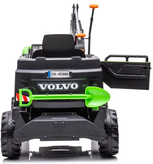 Lean Cars Vienvietis akumuliatorinis eskavatorius vaikams Volvo DK-VE888 Lean Toys, žalias