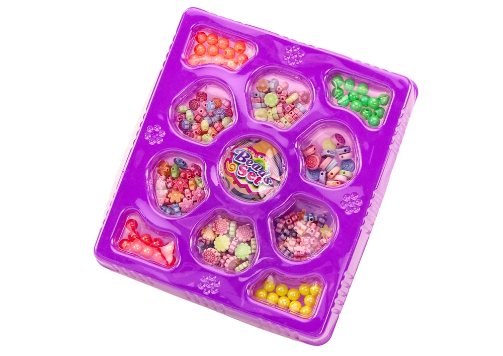 Lean Toys Karoliukų rinkinys papuošalų gamybai vaikams