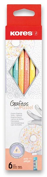 Kores - Grafitos Style - Pasteliniai - 6 vnt. pakuotė - Mokykliniai pieštukai (792803)