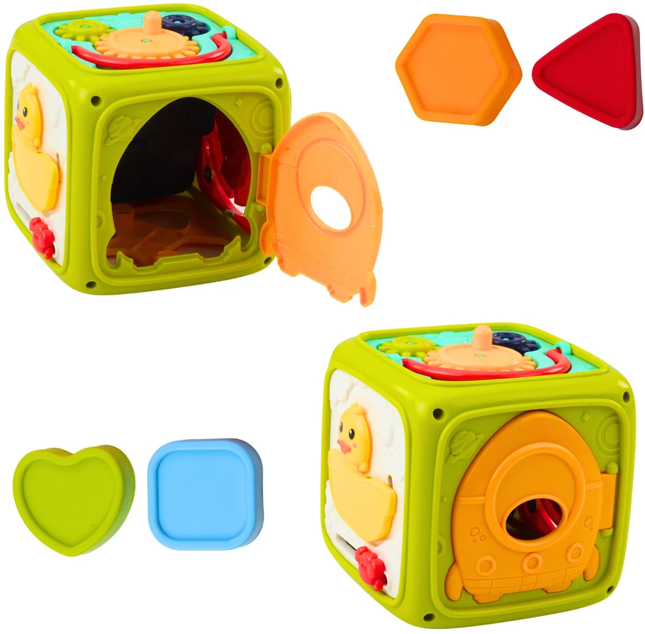 Lean Toys Interaktyvus mokomasis kubas mažyliams Žalias Lion