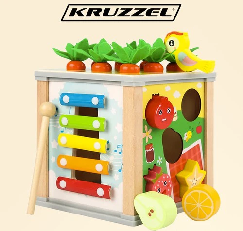 ISO TRADE Medinis edukacinis kubas - Kruzzel sorter 22566, 5-in-1