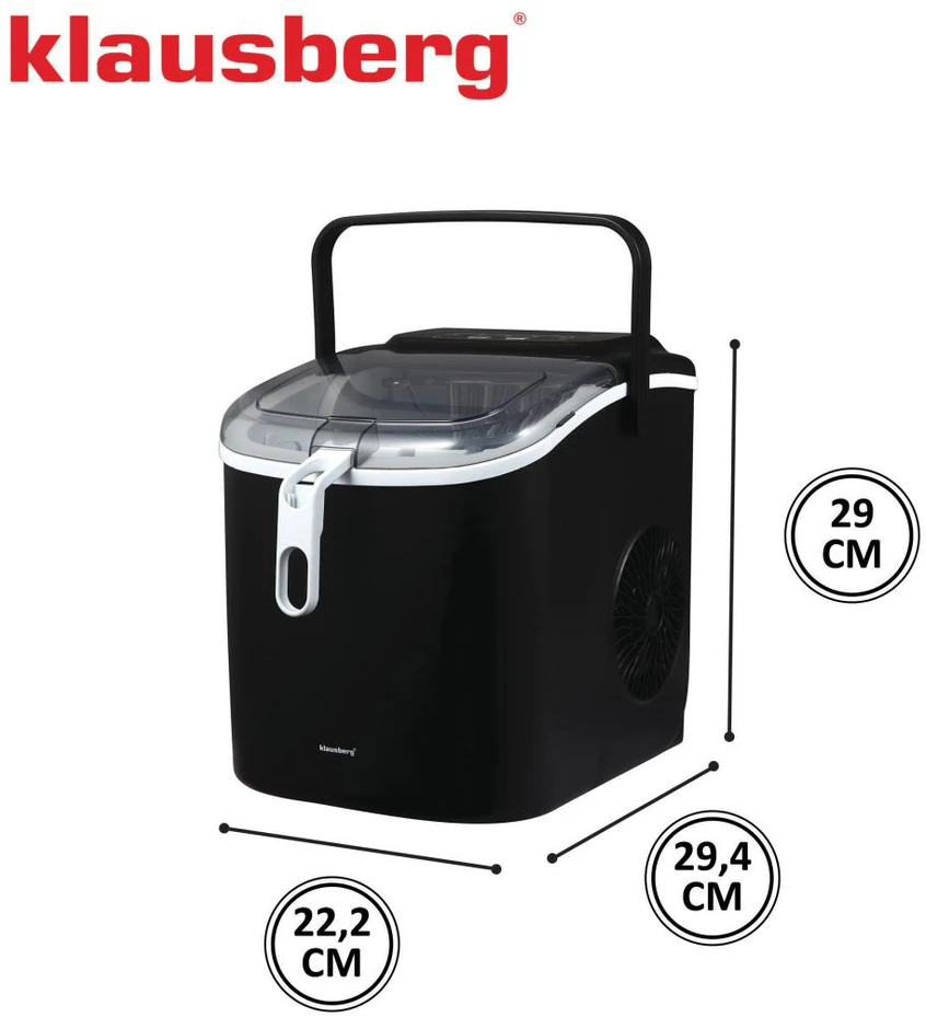 Kostkarka Automatinis ledo gaminimo aparatas, 100 W, LED skydelis, 1,2 l bakas, Klausberg, kb-7882
