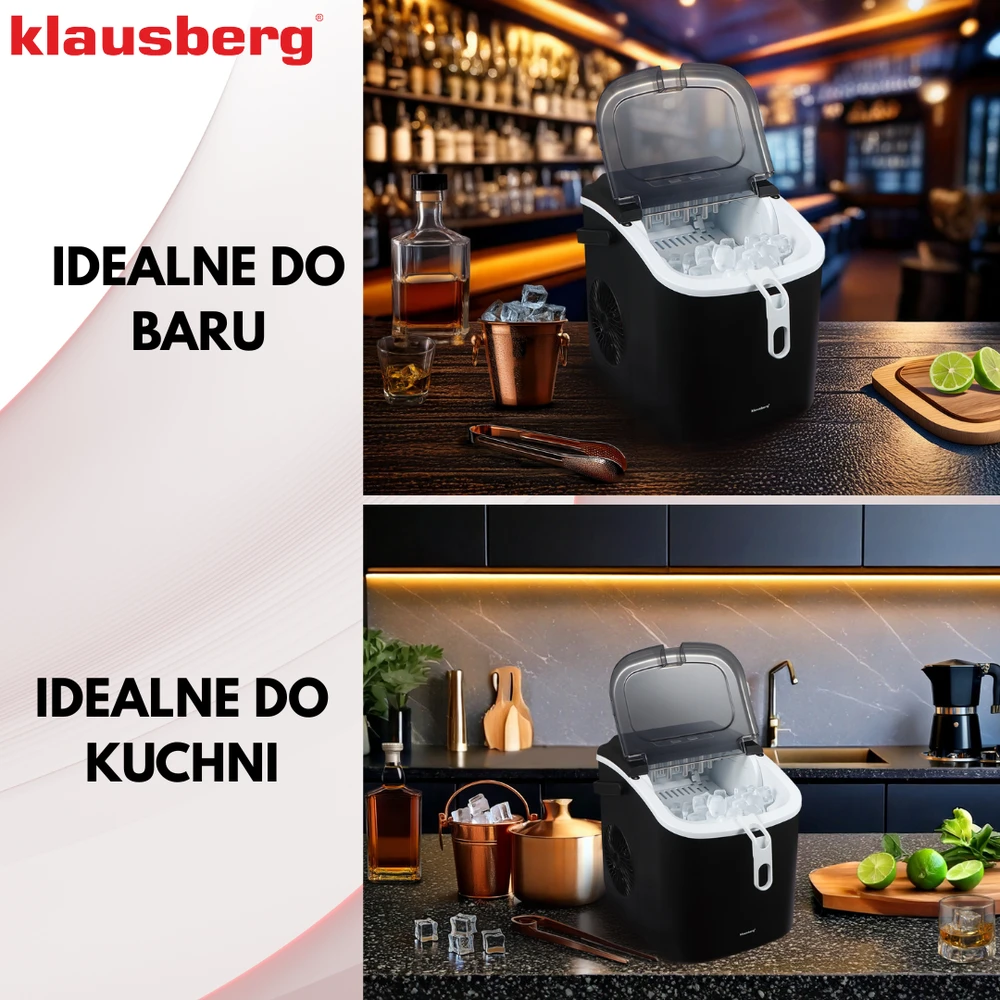Kostkarka Automatinis ledo gaminimo aparatas, 100 W, LED skydelis, 1,2 l bakas, Klausberg, kb-7882